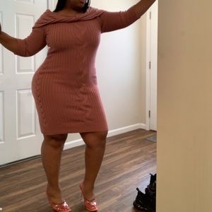 Shoulder Sweater Dress